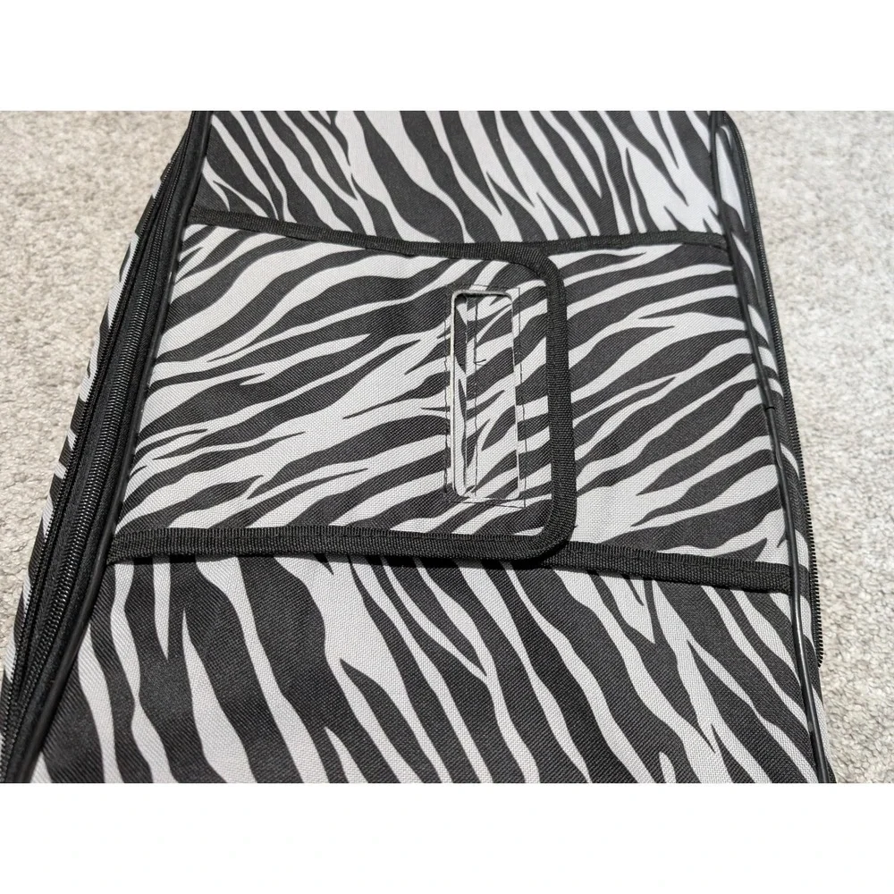 Insulated Food Carrier Large Black Zebra Print Thermal Picnic Bag Cold - Hot